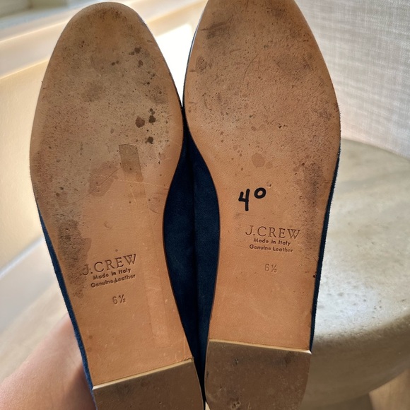 J.Crew Leather Smoking Flats in Navy, size 6.5 - Picture 5 of 9